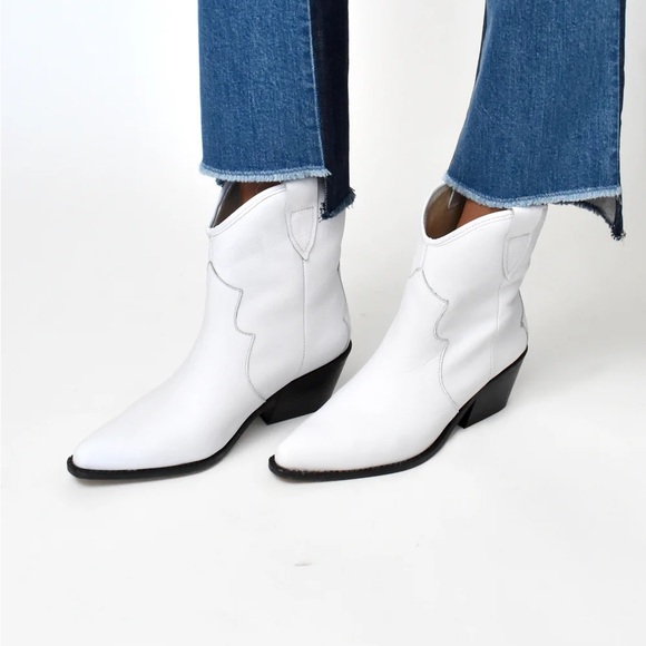 Stivali sharp white leather cowboy boots size 38 - Picture 1 of 9